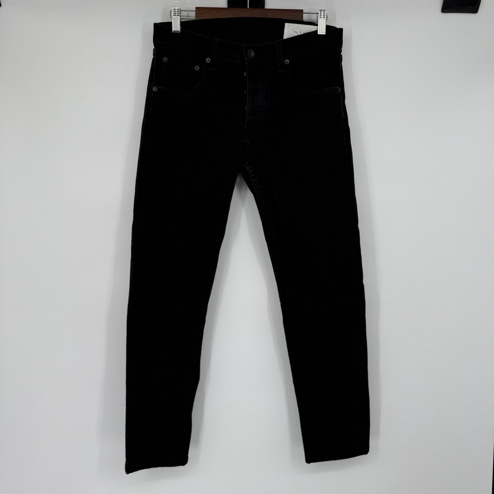 Rag & Bone Jeans Men 33 Fit 1 Skinny Denim Pants Standard Issue Black Button Fly